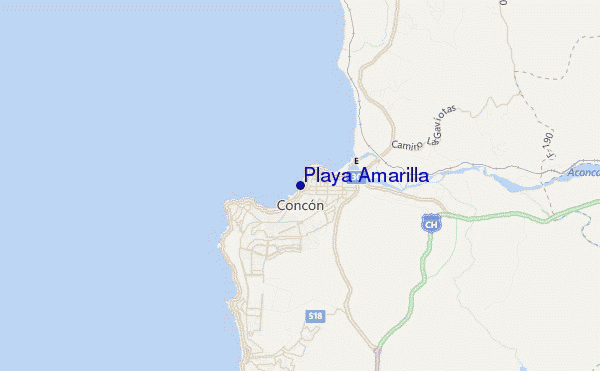 locatiekaart van Playa Amarilla