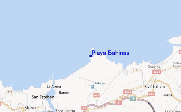 locatiekaart van Playa Bahinas