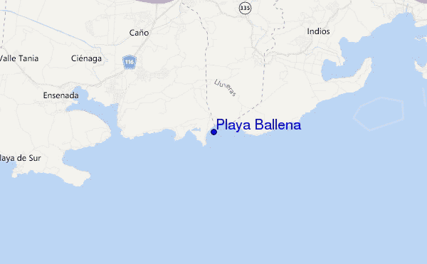 locatiekaart van Playa Ballena