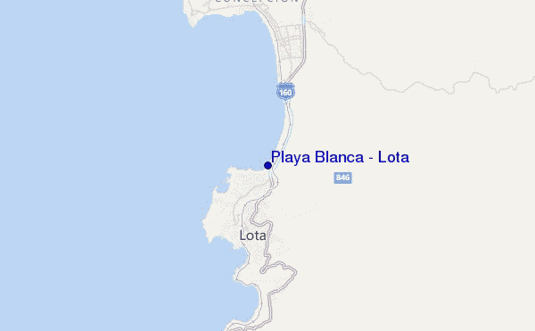 locatiekaart van Playa Blanca - Lota