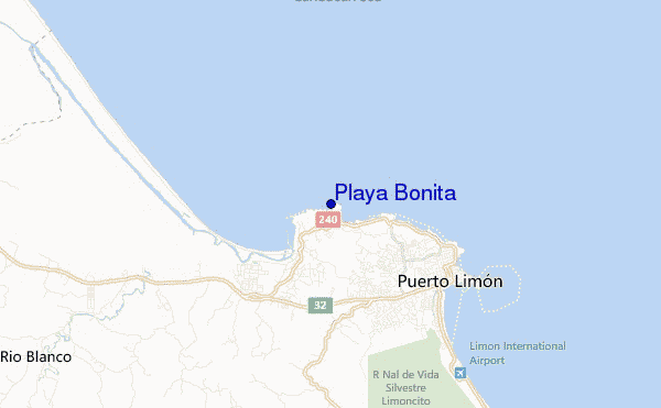 locatiekaart van Playa Bonita