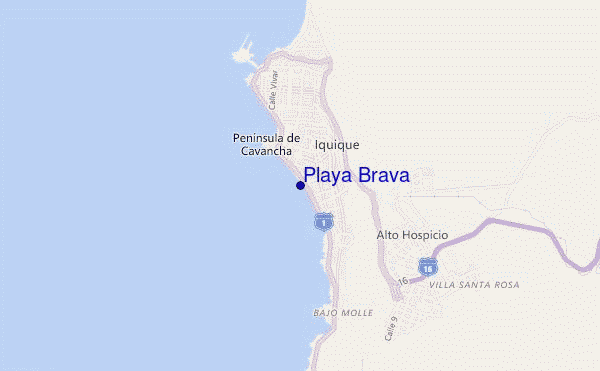 locatiekaart van Playa Brava