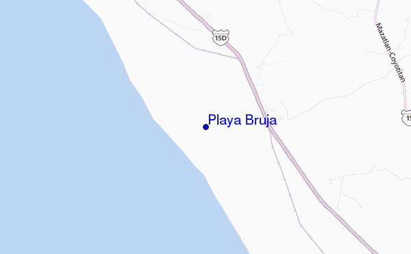 locatiekaart van Playa Bruja