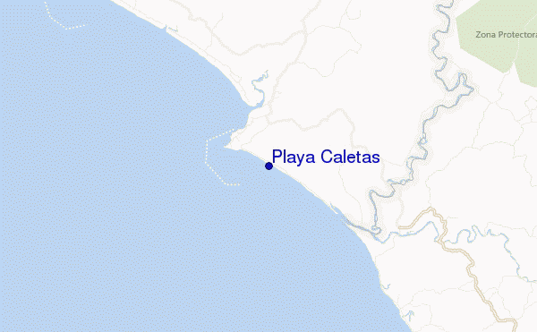 locatiekaart van Playa Caletas