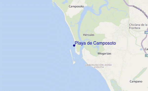 locatiekaart van Playa de Camposoto