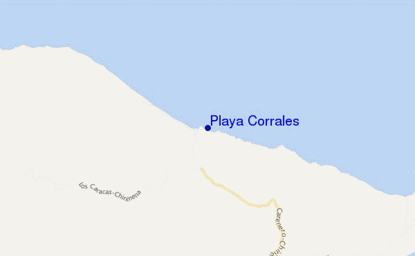 locatiekaart van Playa Corrales
