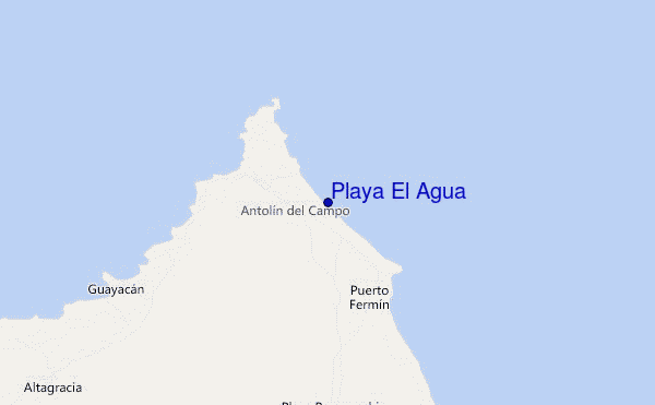 locatiekaart van Playa El Agua
