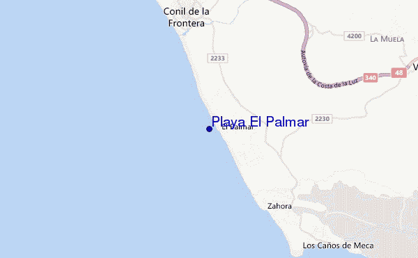 locatiekaart van Playa El Palmar