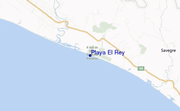 locatiekaart van Playa El Rey
