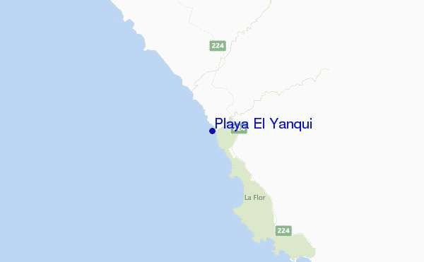 locatiekaart van Playa El Yanqui