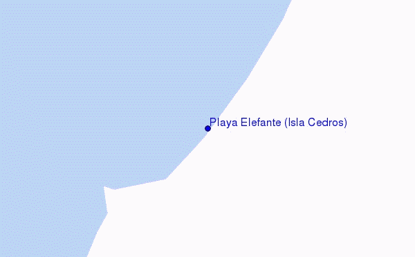 locatiekaart van Playa Elefante (Isla Cedros)