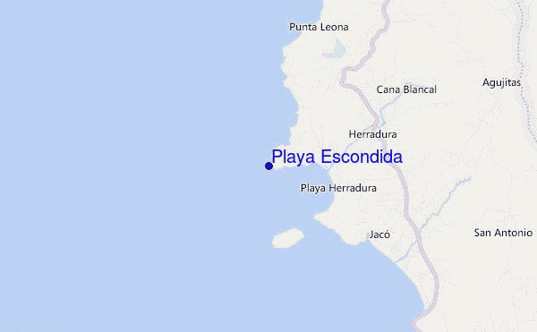locatiekaart van Playa Escondida