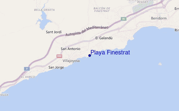 locatiekaart van Playa Finestrat