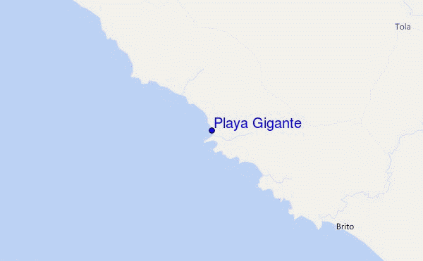 locatiekaart van Playa Gigante
