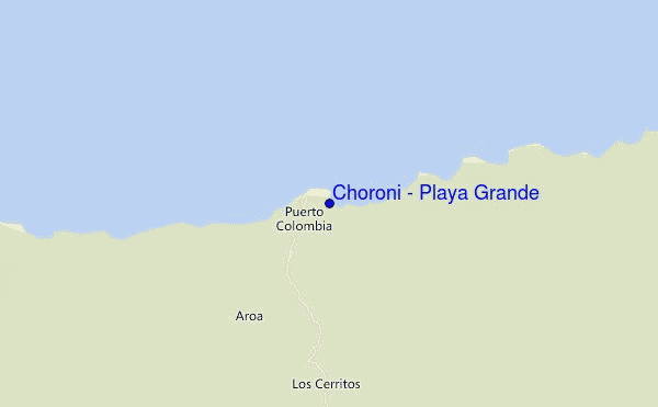 locatiekaart van Choroni - Playa Grande