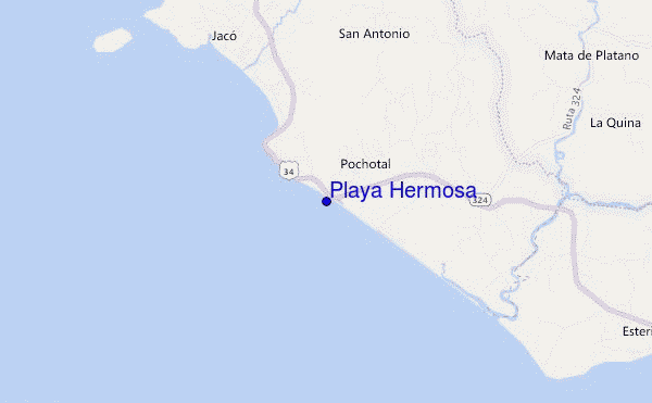 locatiekaart van Playa Hermosa