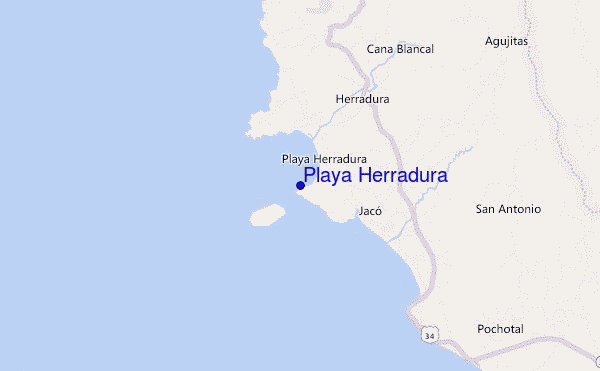 locatiekaart van Playa Herradura