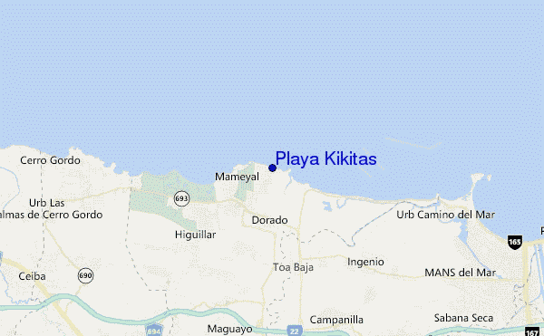 locatiekaart van Playa Kikitas