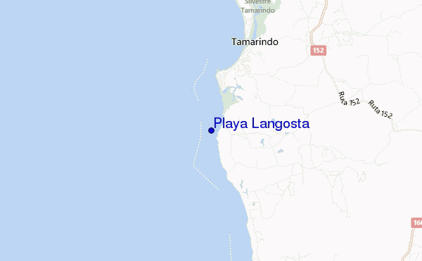 locatiekaart van Playa Langosta