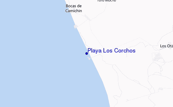 locatiekaart van Playa Los Corchos