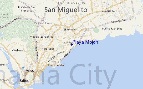 locatiekaart van Playa Mojon