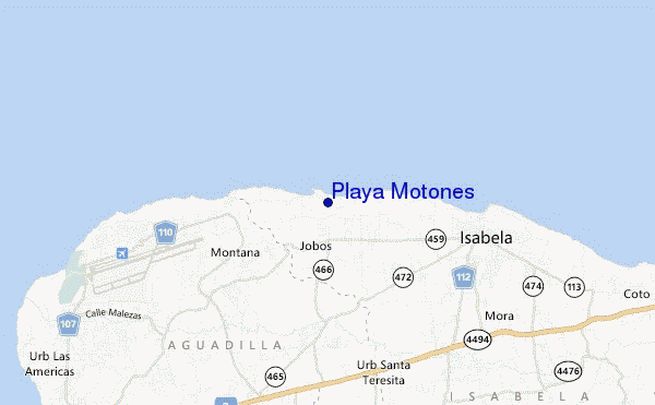 locatiekaart van Playa Motones