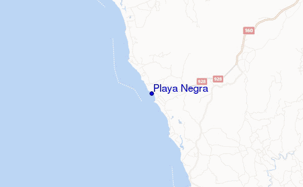 locatiekaart van Playa Negra