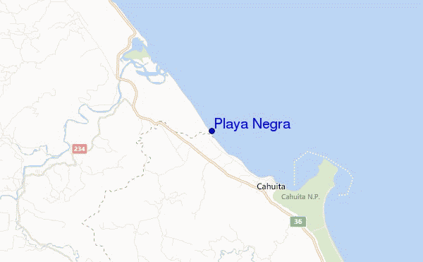 locatiekaart van Playa Negra