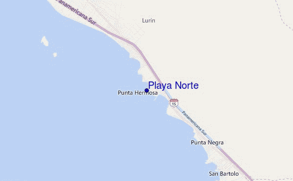 locatiekaart van Playa Norte