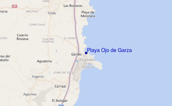locatiekaart van Playa Ojo de Garza