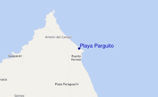 locatiekaart van Playa Parguito