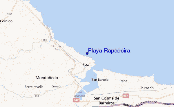 locatiekaart van Playa Rapadoira