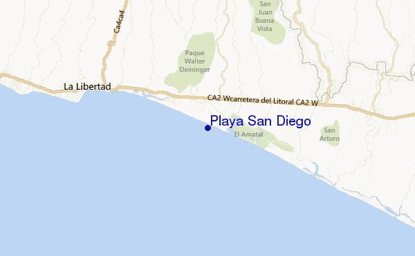 locatiekaart van Playa San Diego