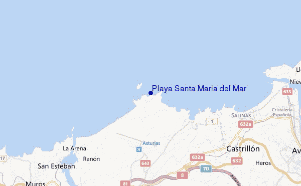 locatiekaart van Playa Santa Maria del Mar
