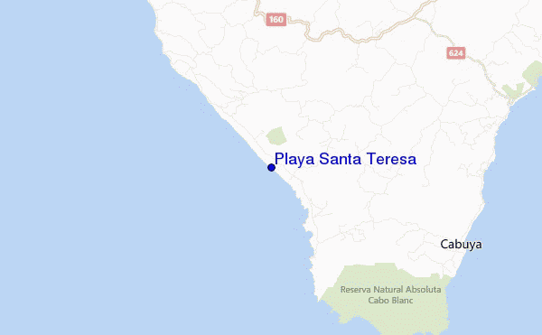 locatiekaart van Playa Santa Teresa
