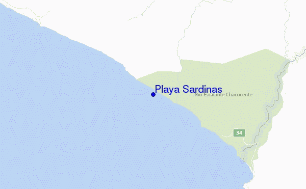 locatiekaart van Playa Sardinas