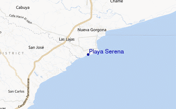 locatiekaart van Playa Serena