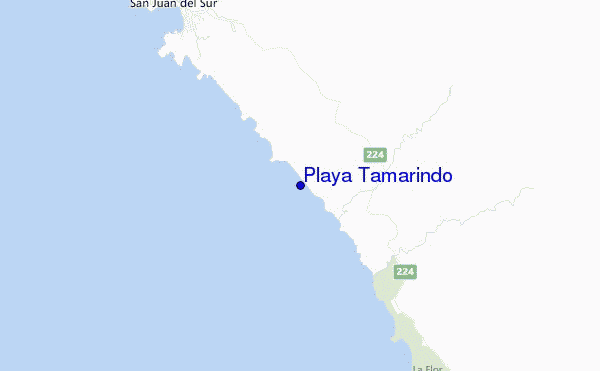 locatiekaart van Playa Tamarindo