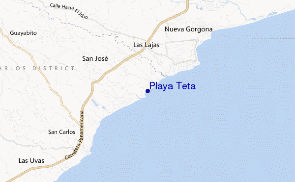 locatiekaart van Playa Teta