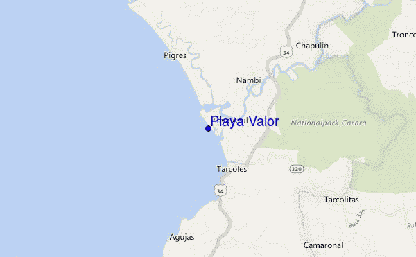locatiekaart van Playa Valor