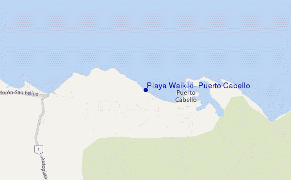 locatiekaart van Playa Waikiki, Puerto Cabello