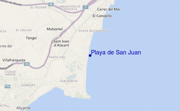 locatiekaart van Playa de San Juan