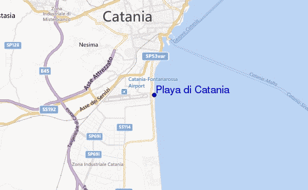 locatiekaart van Playa di Catania