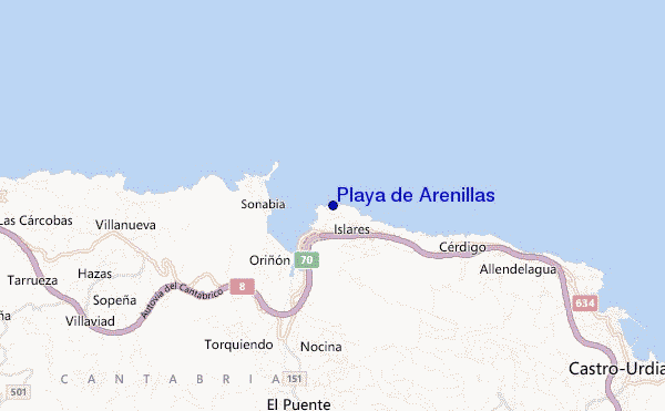 locatiekaart van Playa de Arenillas