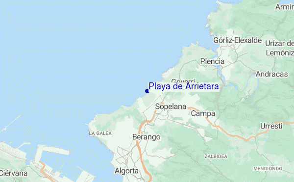 locatiekaart van Playa de Arrietara