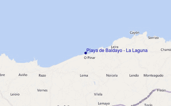 locatiekaart van Playa de Baldayo - La Laguna