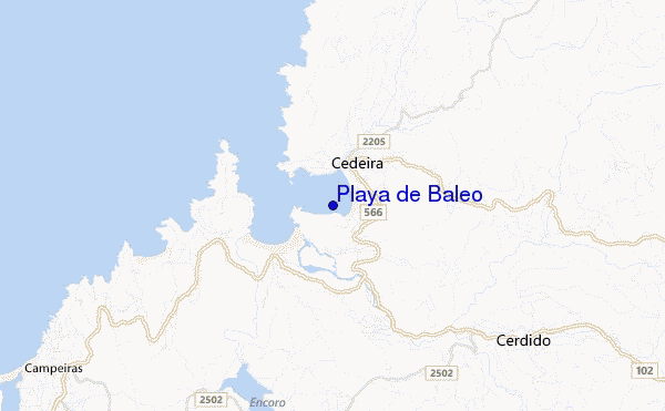 locatiekaart van Playa de Baleo
