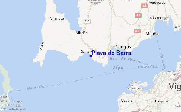 locatiekaart van Playa de Barra