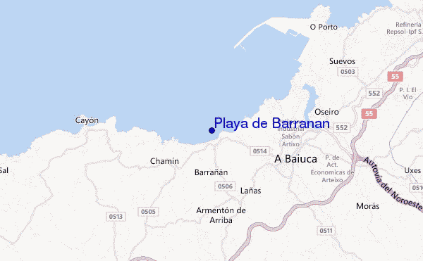 locatiekaart van Playa de Barranan