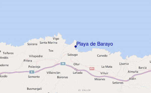 locatiekaart van Playa de Barayo
